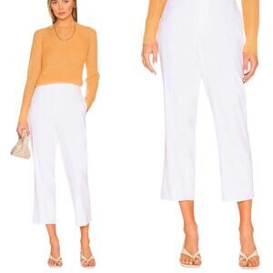 Vince High Waist Taper Crop Pant White Size XS Lined Relaxed Leg Elastic Waist